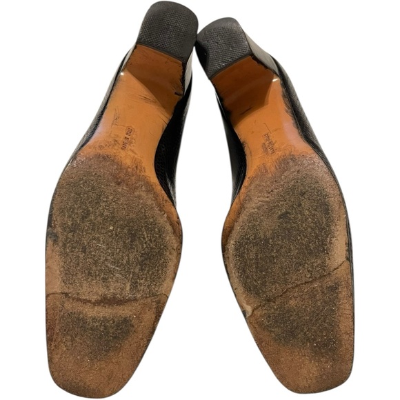 Salvatore Ferragamo Black Textured Heels - Picture 7 of 7